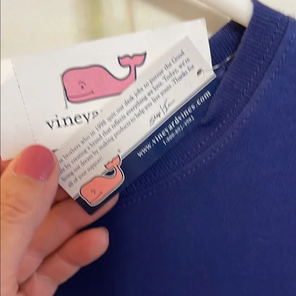 Vineyard Vines Blue Peaks Plaid Whale Long Sleeve Shirt - Picture 4 of 7